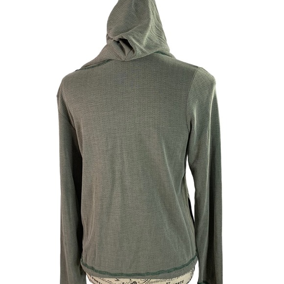 Serene Knit Hoodie Jacket Olive Green Front Zip Pockets Polyester Blend Women L - Picture 7 of 9